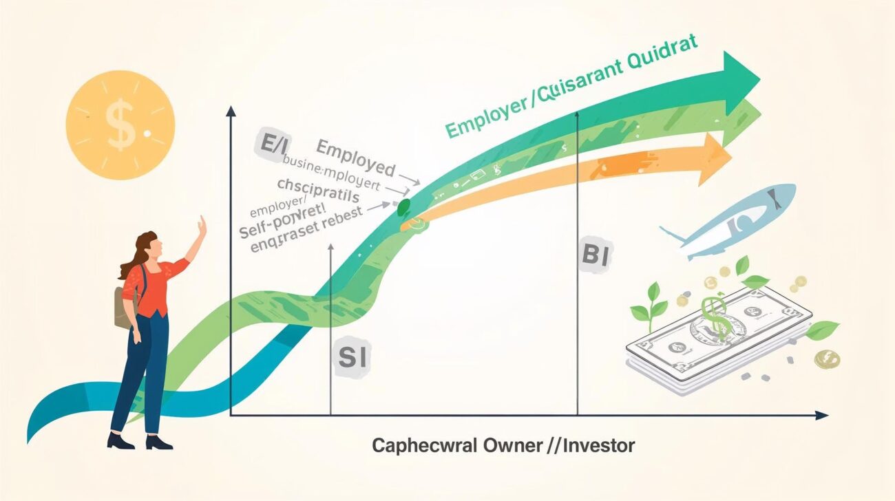 Discover key lessons from Robert Kiyosaki’s 4 Income Quadrants—how to move from working for money to making money work for you through smart systems and investments. Image 6