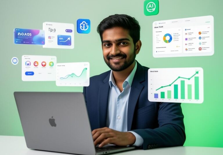 Professional YouTube banner for Sudhangsu69Msi featuring digital marketing, AI tools, automation, and business growth analytics.
